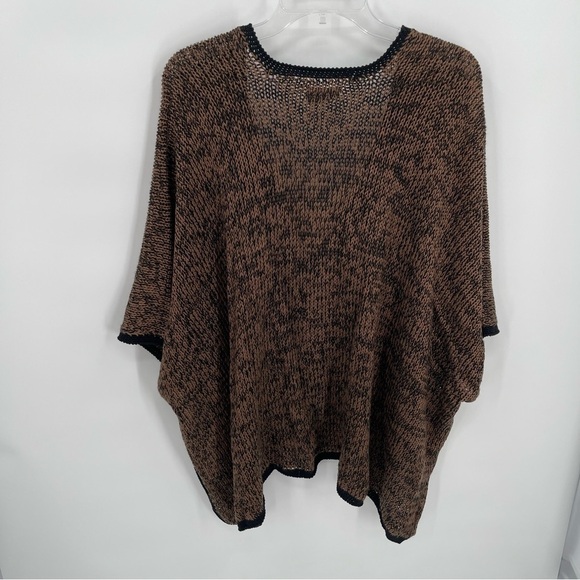 Soft Surrounding womens Knit Crochet Casual Cape One Size brown black - Picture 6 of 10